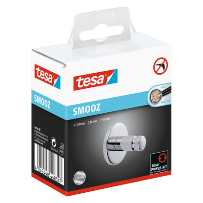 tesa SMOOZ Klebehaken, verchromt, rundes Design
