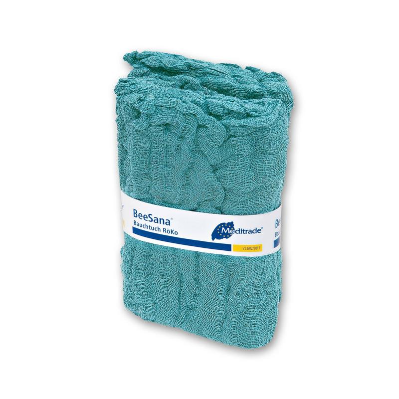 BeeSana® belly towel, RöKo, non-sterile, 6-fold, 8 x 90 cm, green, with loop | Pack (20 pieces)