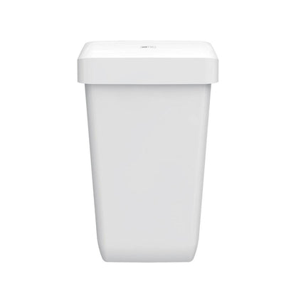 The CWS ParadiseLine Paper Bin trash can in white (23 l) features a simple, rectangular design with a flat lid, as shown against a white background.