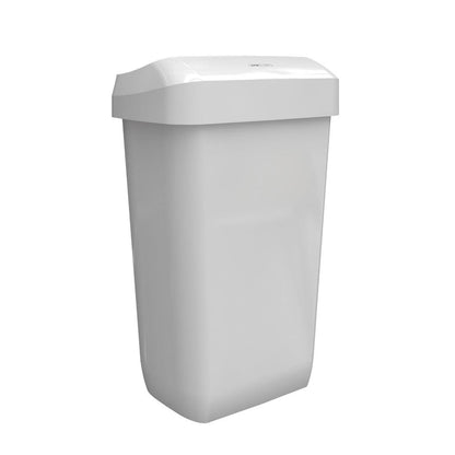 The image shows a white, rectangular CWS ParadiseLine Paper Bin (23 l) from CWS with a slightly domed lid against a plain white background.