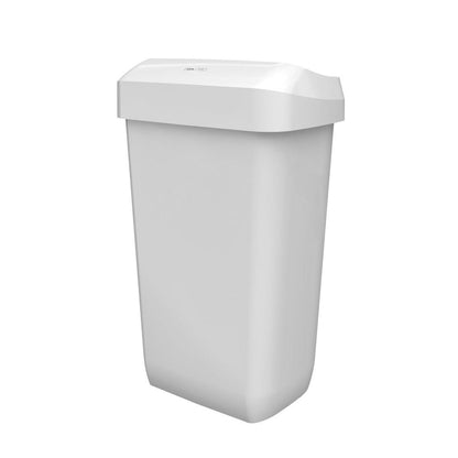 The CWS ParadiseLine Paper Bin (White, 23 l) features a modern, minimalist design with smooth edges and a closed lid. The white, rectangular plastic bin from CWS is pictured against a plain white background.