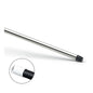 The Nölle Profi Brush aluminum handle 140 cm, partially coated with thread (1 piece) by Nölle Profi Brush Bürsten- & Pinseltechnik e.K. is depicted at an angle on a white background, with an inset circle showing a close-up of the threaded end.