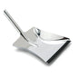The Nölle Profi Brush dustpan, 38x24 cm, made of stainless steel with a lip (1 piece) from Nölle Profi Brush Bürsten- & Pinseltechnik e.K., is ideal for efficiently sweeping up dirt.