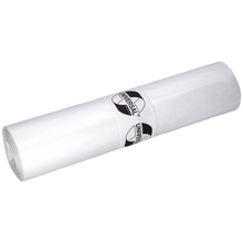 Eine Rolle transparenter DEISS 49002 Müllsäcke (700x1100x0,018 mm, 50 Stück) von EMIL DEISS KG (GmbH + Co.), ideal für die Abfallentsorgung, auf weißem Hintergrund.