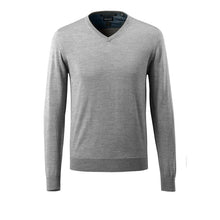 Knitted sweater V-neck, merino wool knitted sweater