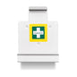 The Orkla Wound Care AB Wall Mount First Aid Kit 2X1 (1 piece) is a white wall mount for first aid kits, ideal as an empty emergency accessory. With space for accessories, a green cross, and Cederroth branding.