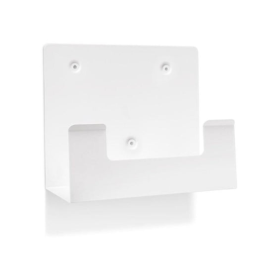 Die Orkla Wound Care AB Wandhalterung für Augenspületui REF 51011042 (1 Stück) ist eine weiße, wandmontierte Metallhalterung mit vier Schraublöchern und einer rechteckigen Frontöffnung, ideal für die Organisation Ihres Augenspüleetuis.