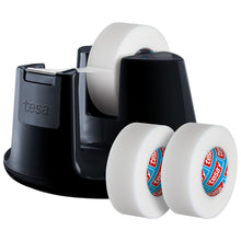 tesafilm Compact Table Dispenser + 3 Rolls of Invisible Tape, Black