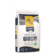 A white-yellow 25 kg bag labeled "Salt Tablets" for water softening features multilingual text, industrial application symbols, and the brand "Diversey Deutschland GmbH & Co. OHG" at the bottom.