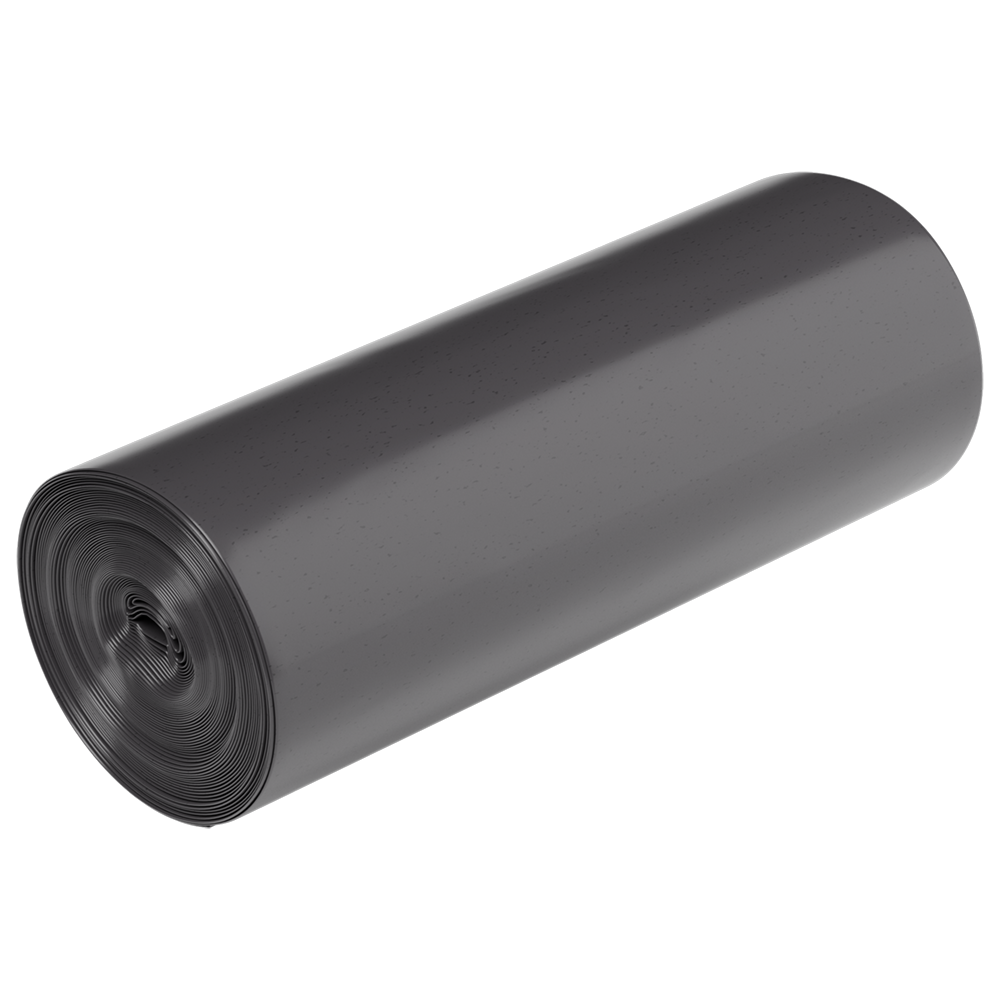 Abgebildet ist eine Großrolle DEISS 54908 reißfeste Müllsäcke (500x580 mm, grau, 50 Stück) der EMIL DEISS KG (GmbH + Co.) vor einem schlichten weißen Hintergrund.