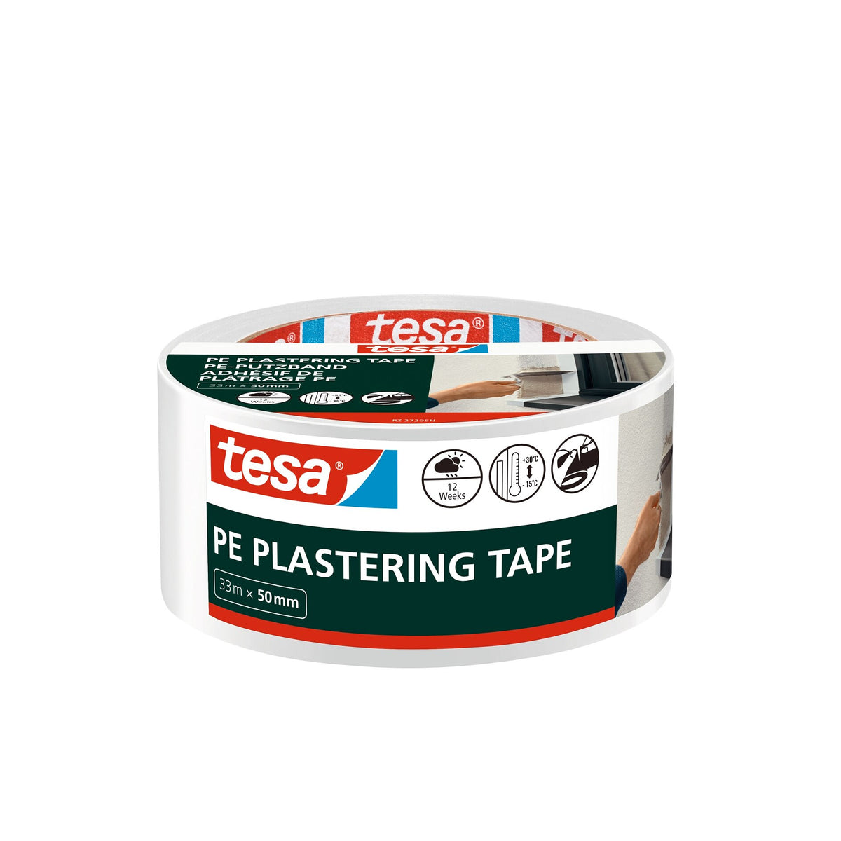 tesa PE Putzband, 33 m x 50 mm, weiß