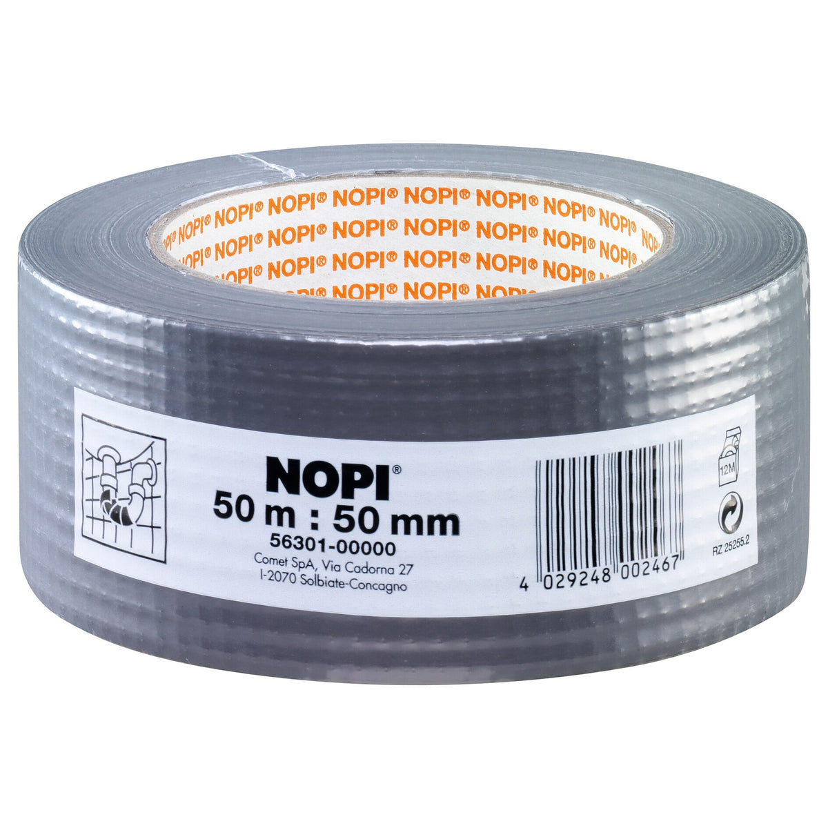 tesa NOPI Gewebeband, silber-grau 50 m x 50 mm
