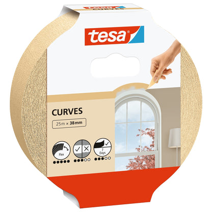 tesa Malerband Kurven, 25 m x 38 mm, braun
