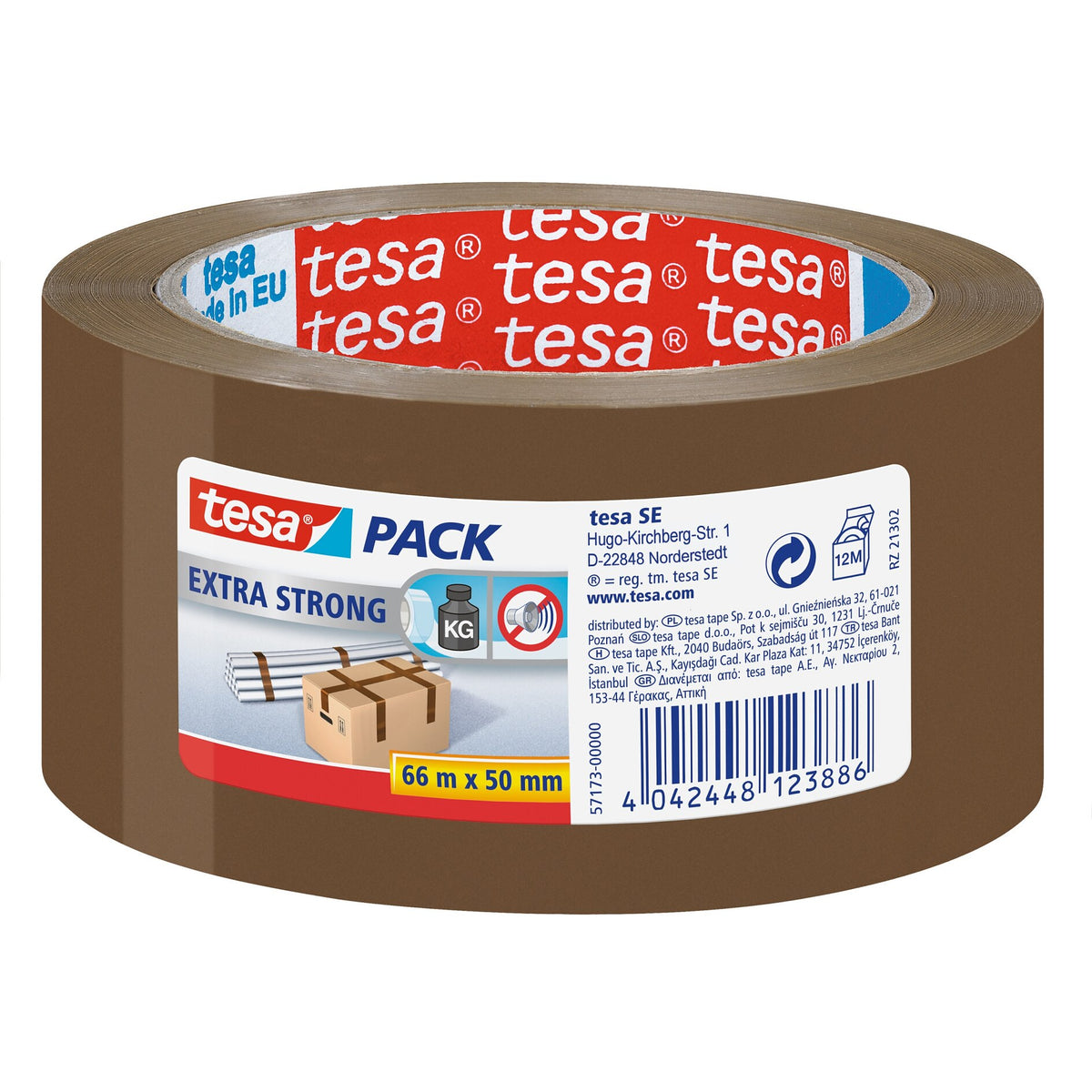 tesapack Extra Strong Verpackungsklebeband, 66 m x 50 mm chamois