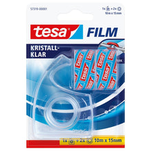 tesafilm Hand Dispenser + 2 Rolls, Crystal-Clear, Transparent