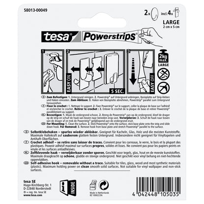 tesa Powerstrips Haken Large OVAL weiß