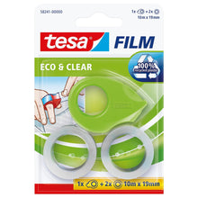 tesafilm Mini Dispenser + 2 Rolls of Eco Clear, Green