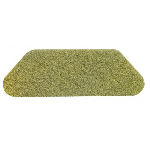 Das Twister S-Pad Gelb (45x15 cm) von Diversey Deutschland GmbH & Co. OHG ist ein rechteckiges Restaurierungs-Pad mit abgerundeten Ecken zur Reinigung von Steinböden, abgebildet auf weißem Untergrund. Verkauft in einem Karton (2 Packungen).