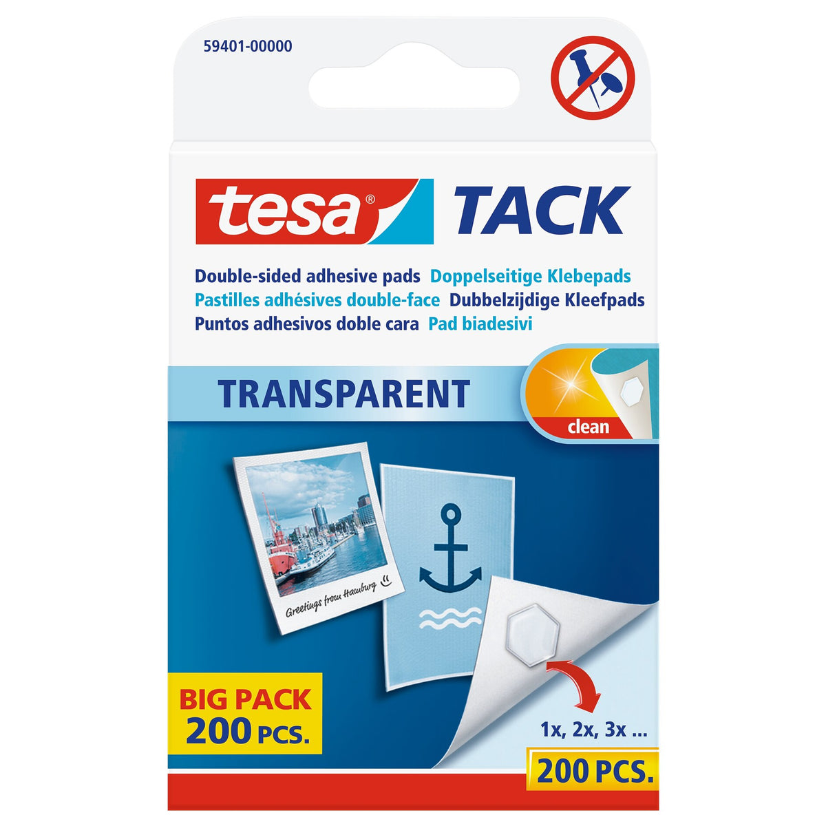 tesa Tack transparent Klebepads, transpartente Big Stück transparente
