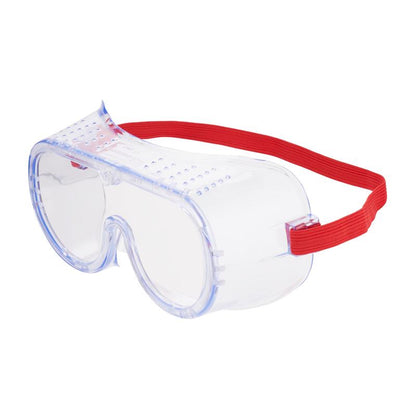 The 3M™ Classic Safety Glasses 4700 from 3M Deutschland GmbH provide reliable eye protection in various environments with their clear lenses, red rubber band, and direct ventilation.