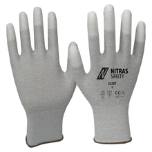 NITRAS antistatic gloves, gray / white