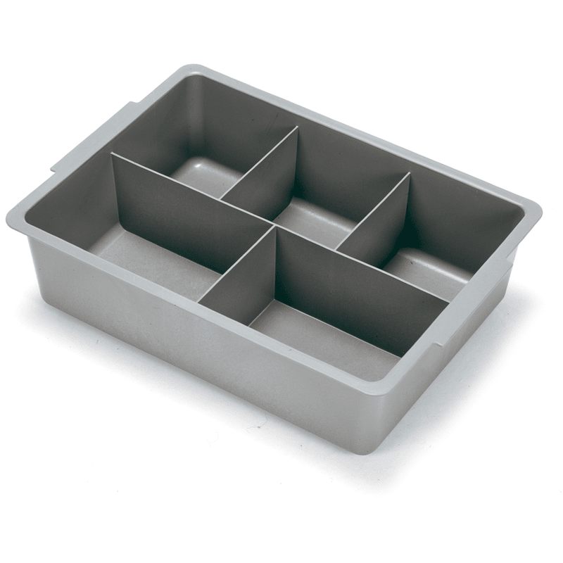 Numatic storage tray 120 mm deep with compartments, gray | Pack (1 piece)