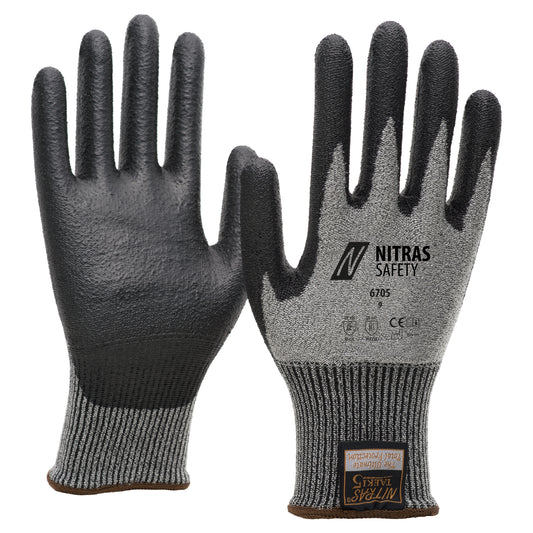 NITRAS TAEKI cut protection gloves, gray / black