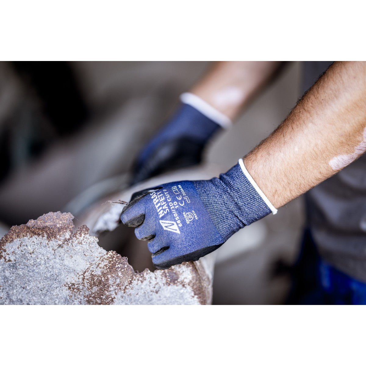 NITRAS 3D CUT F, cut protection gloves, navy blue / black