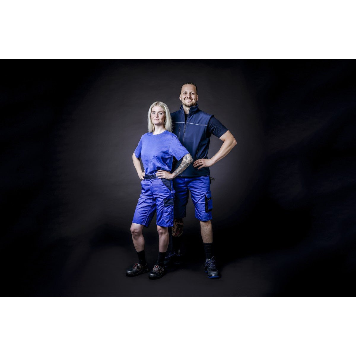 NITRAS MOTION TEX PRO FX, work trousers, short, royal blue / black