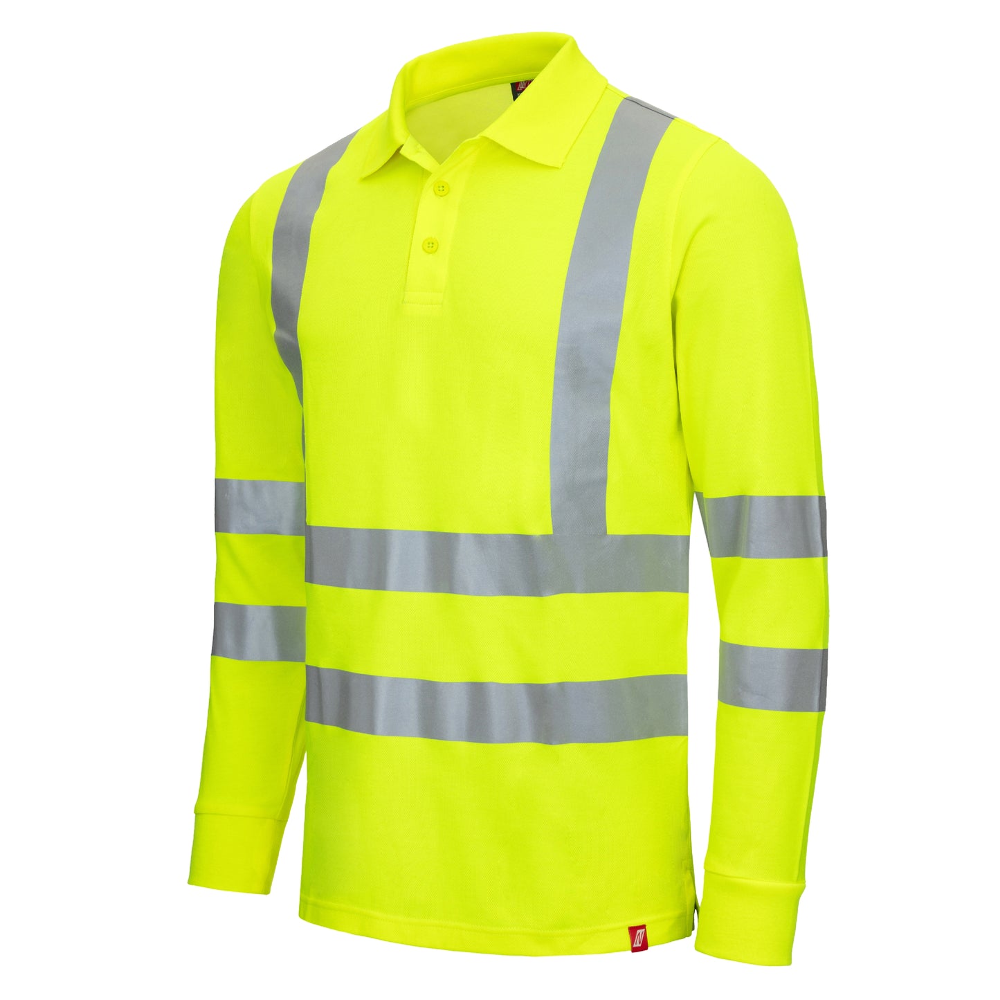 NITRAS MOTION TEX VIZ, high visibility long sleeve polo shirt
