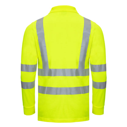 NITRAS MOTION TEX VIZ, high visibility long sleeve polo shirt