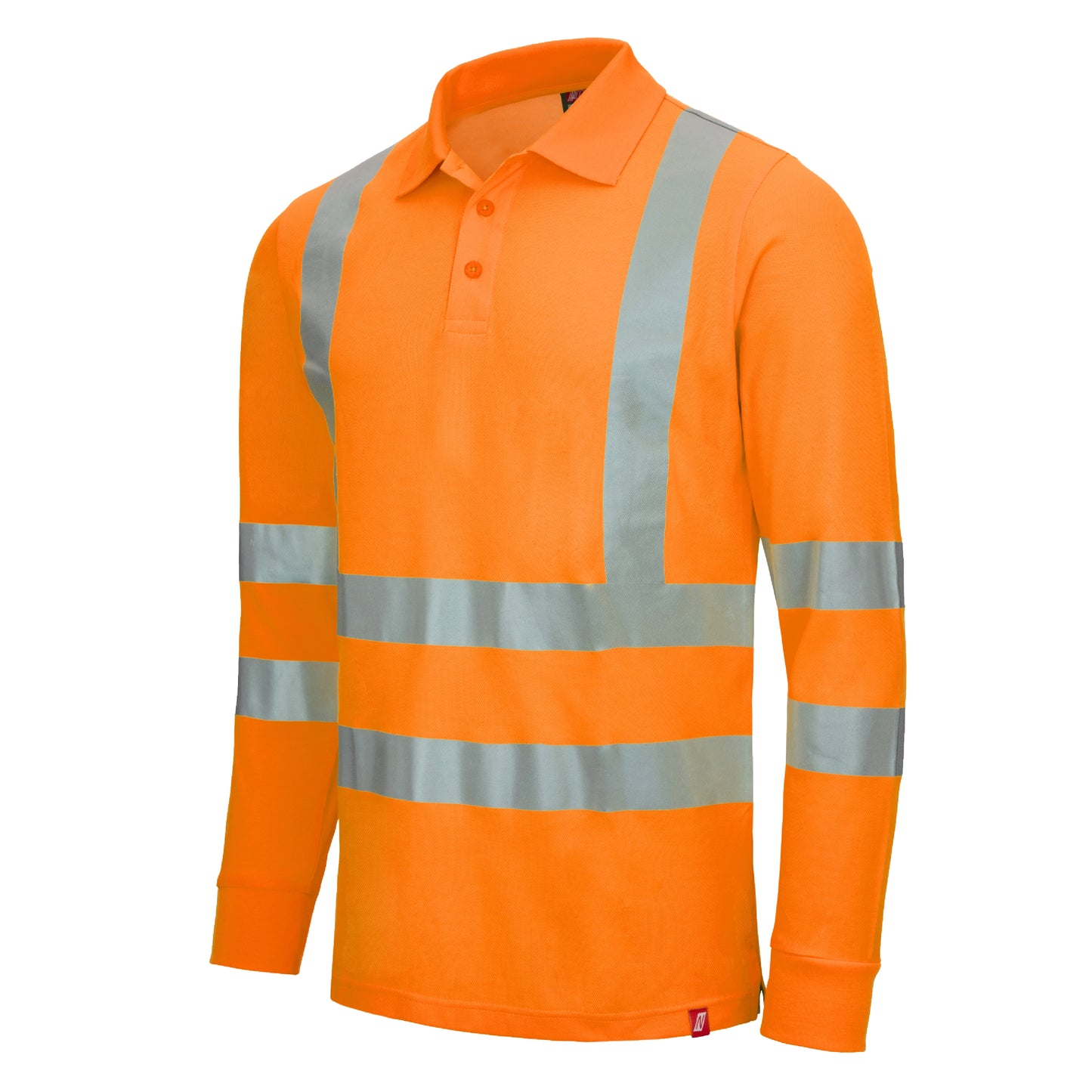 NITRAS MOTION TEX VIZ, high visibility long sleeve polo shirt