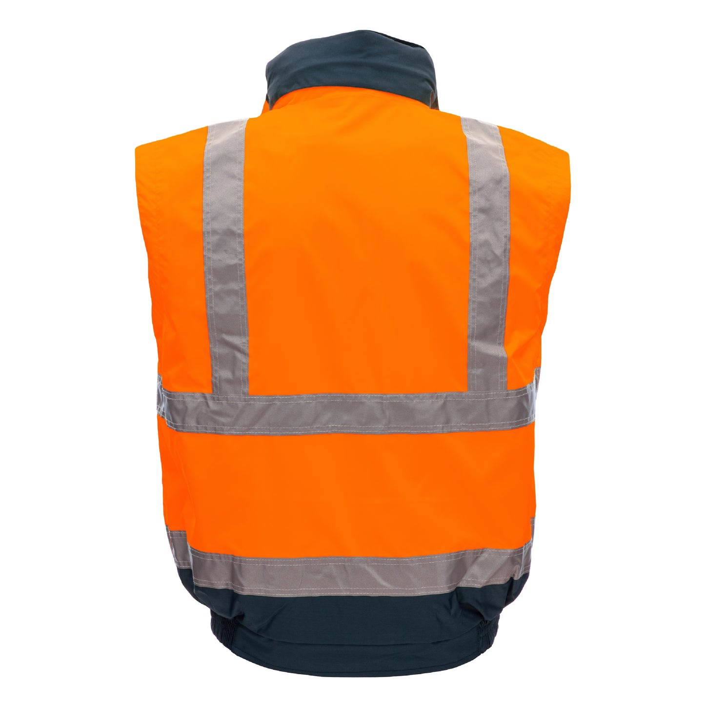NITRAS MOTION TEX VIZ PLUS, high-visibility pilot jacket, neon orange / navy blue