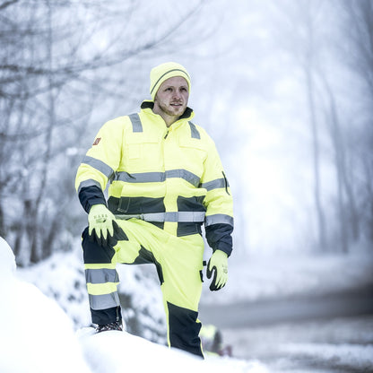 NITRAS MOTION TEX VIZ, high-visibility pilot jacket, neon yellow / navy blue