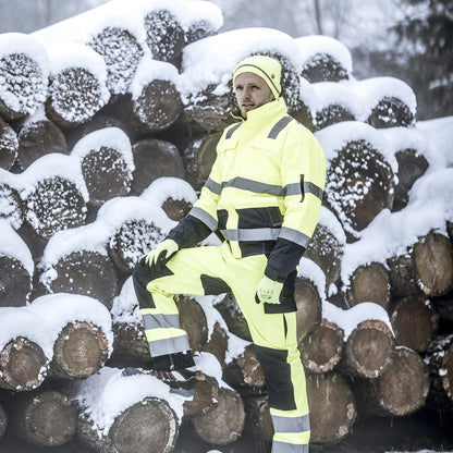 NITRAS MOTION TEX VIZ, high-visibility pilot jacket, neon yellow / navy blue