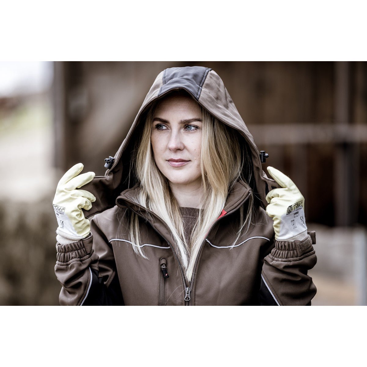 NITRAS nitrile gloves, yellow / white