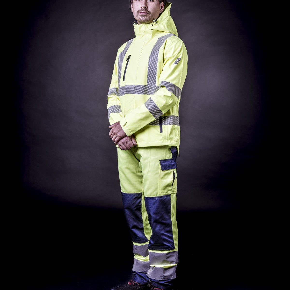 NITRAS MOTION TEX VIZ PLUS, high-visibility rain jacket