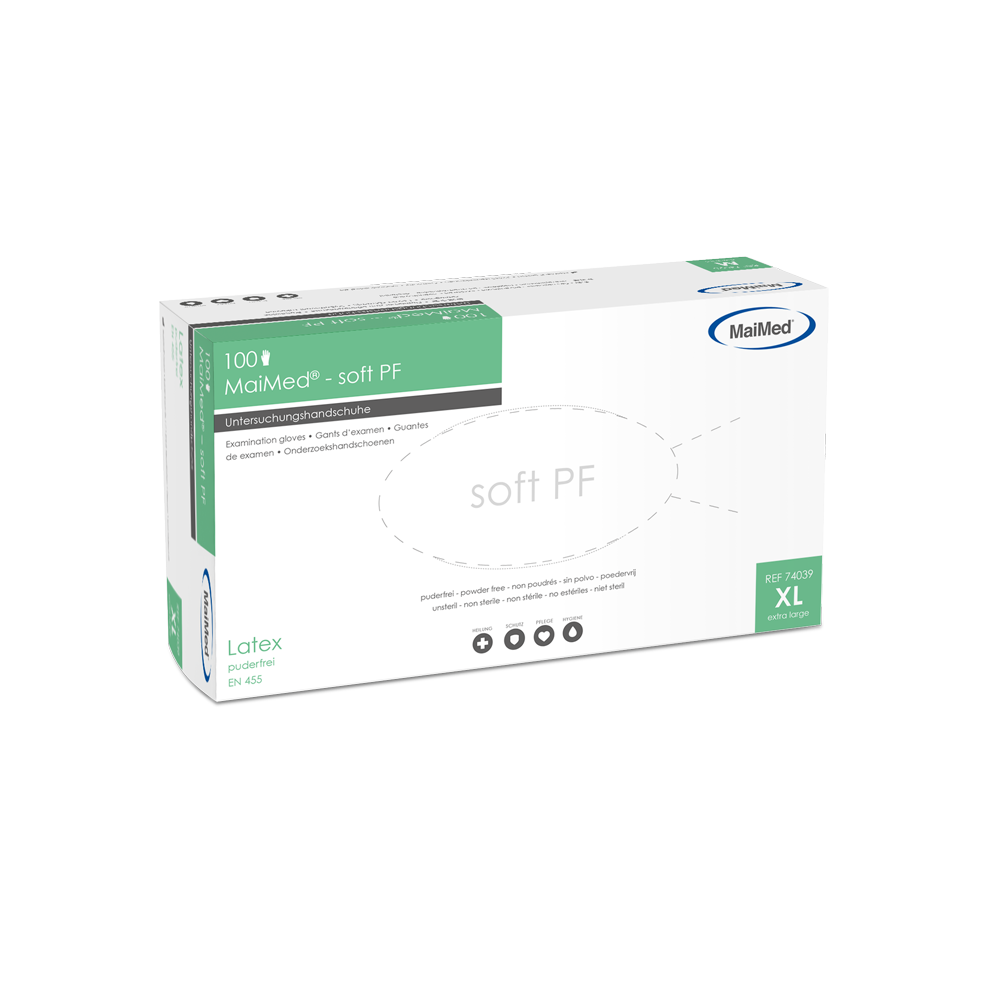 MaiMed-soft PF latex examination gloves non-sterile powder-free 100 pieces/box
