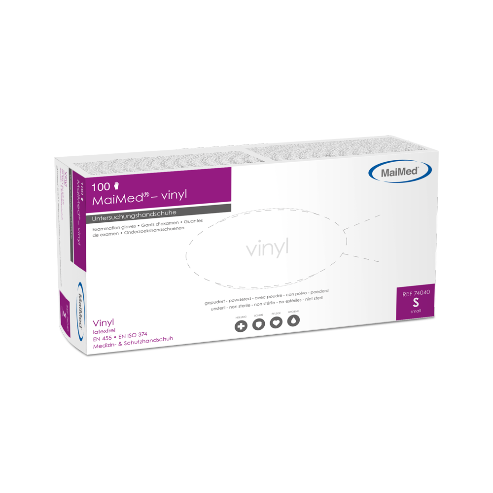 MaiMed-vinyl examination gloves, non-sterile, powdered, 100 pieces/box