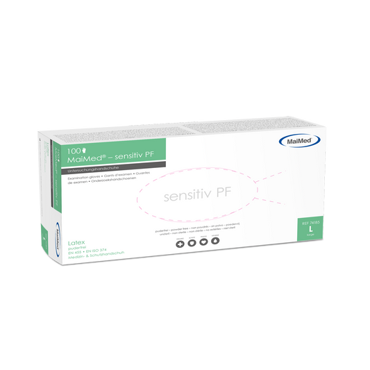 MaiMed-sensitive latex examination gloves, non-sterile, powder-free, 100 pieces/box