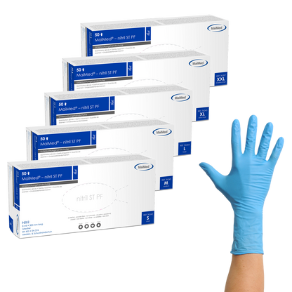 MaiMed-nitrile blue, non-sterile protective gloves, powder-free, thickness 8mil 50 pieces/box