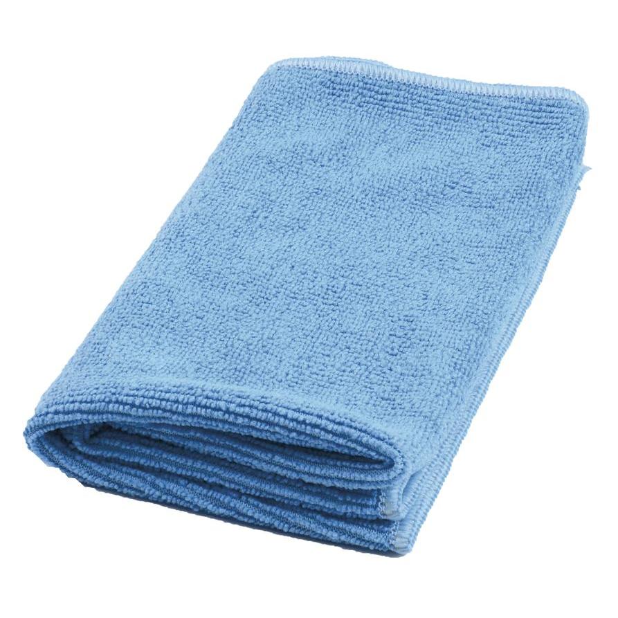 A folded TASKI MicroQuick microfiber cloth from Diversey Deutschland GmbH & Co. OHG, high quality and robust, 5 pcs., is seen against a white background – ideal for efficient cleaning.