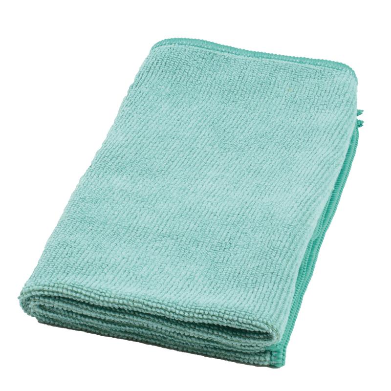 A folded light green TASKI MicroQuick microfiber cloth from Diversey Deutschland GmbH & Co. OHG (high quality and robust, 5 pcs.) lies against a white background and is ideally suited for efficient cleaning.