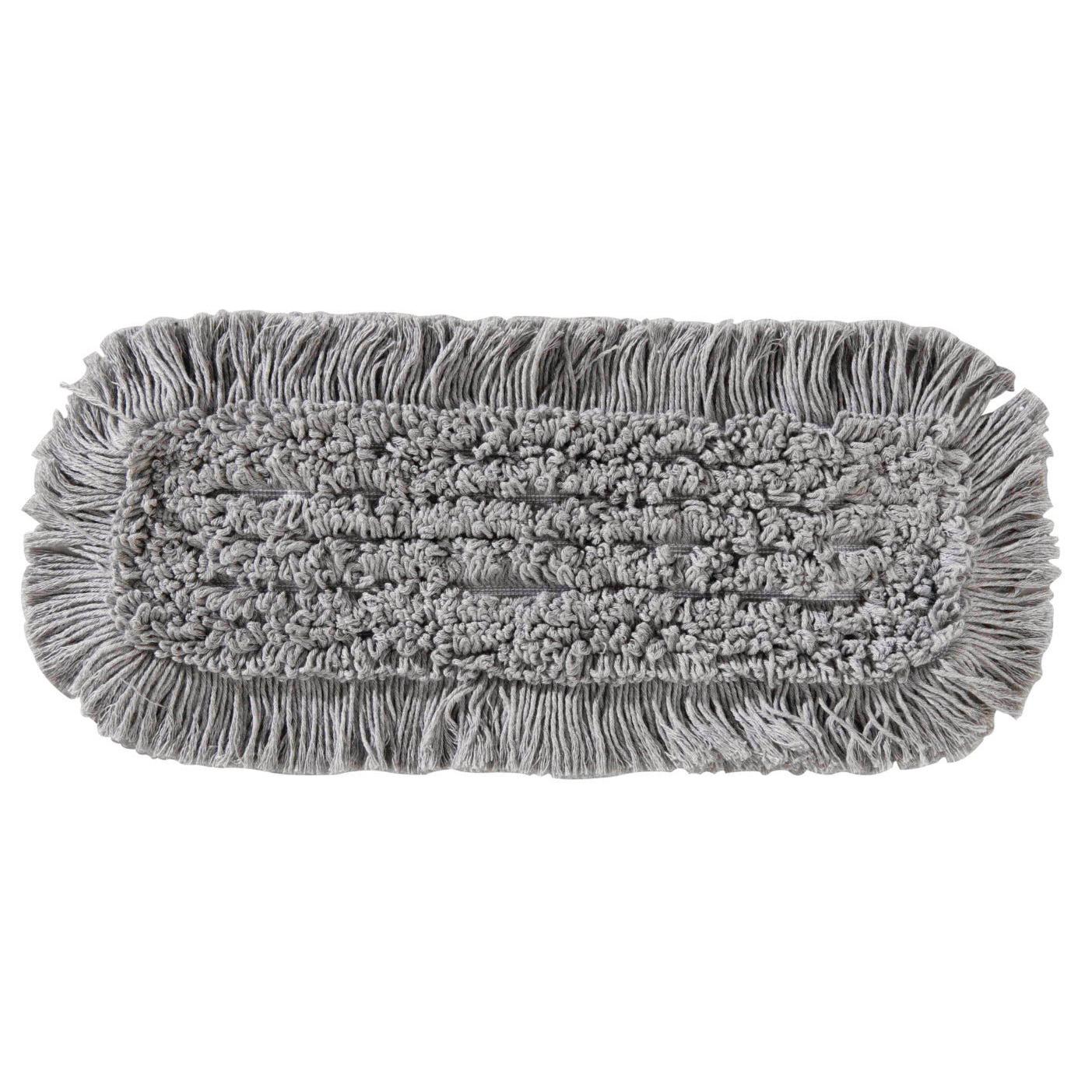 Der TASKI MicroEasy Hygiene Allround Mop von Diversey Deutschland GmbH & Co. OHG ist ein rechteckiger, grauer Chlorresistenter Wischmopp mit dicht geschlungenem Mikrofasergarn und längeren Fransen, ideal für hygienisch sensible Bereiche, abgebildet auf weißem Untergrund.