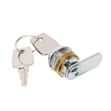 The TASKI lock for lids from Diversey Deutschland GmbH & Co. OHG fits the lids 7517362, 7517363, 7517364, 7517243, and 7517263. It has a chrome-plated surface, robust material, a slotted closure with two keys on a keyring, and includes a brass washer. Pack of 1 piece.
