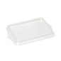 The TASKI preparation sieve for mop box 25 cm from Diversey Deutschland GmbH & Co. OHG (7517253) is a clear, rectangular lid with raised elevations, suitable for the mop box 25, and is ideal for professional cleaning. Pictured on a white background.