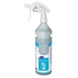 A 0.75-L plastic spray bottle labeled "Flaschenkit Sprint Glass conc DvF" from Diversey Deutschland GmbH & Co. OHG contains a white trigger, blue liquid, instructions, a glass cleaning graphic, and is refillable for Divermite and DQFM.