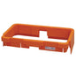 An orange TASKI Nano cover frame (75-110L) from Diversey Deutschland GmbH & Co. OHG, designed for the Nano cloth bucket holder 75-110L (double holder 7518886), features slots, a cutout, and a barcode label in one corner on a white background.