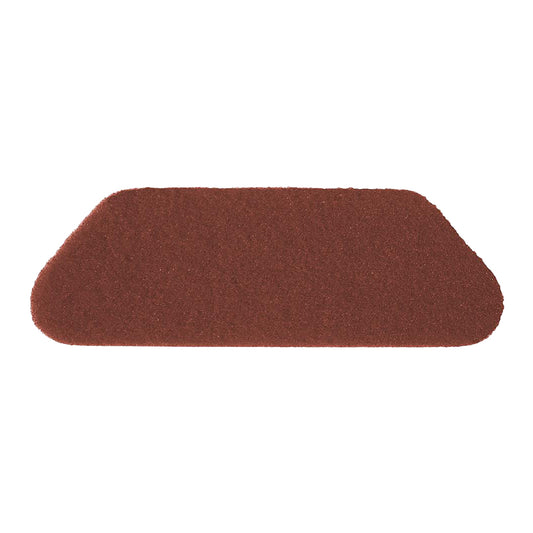 Ein rechteckiges, rötlich-braunes TASKI Americo S-Pad 45 x 15 cm von Diversey Deutschland GmbH & Co. OHG, ein aggressives Reinigungspad (1 Stück), ist mit abgerundeten Kanten auf weißem Hintergrund abgebildet.