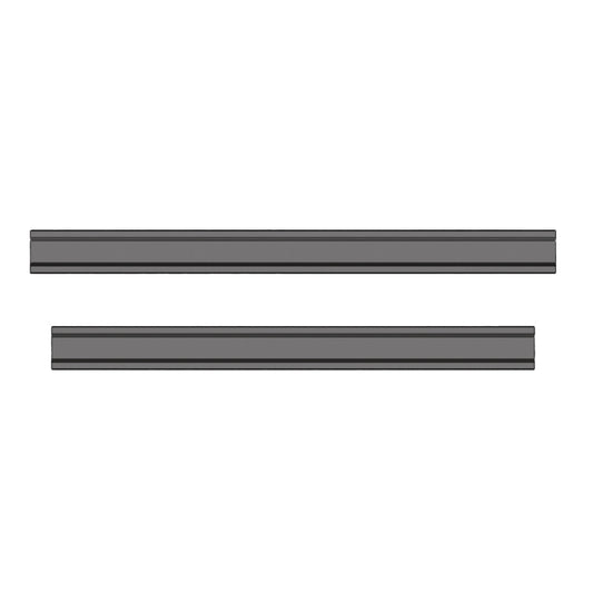 Zwei dunkelgraue, rechteckige Ersatzklettstreifen aus Metall von Diversey Deutschland (Jonmaster Velcro Strips 40 cm, 2er Set für 7520280), abgebildet auf weiß-perfekt für die Reinigung großer Flächen. Die Packung enthält 1 Stück.